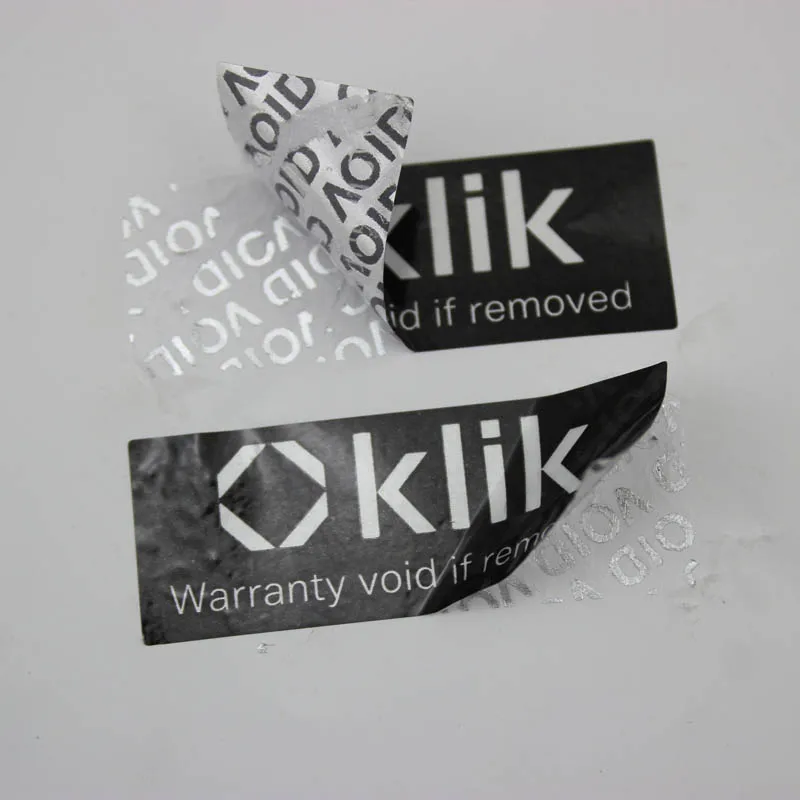 Материал ПЭТ и гарантийная аннулированная наклейка самоклеящаяся гарантия