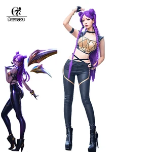 ROLECOS игры Лига Легенд KDA Кайса Косплей Костюм Лига Легенд кДа косплей костюм кожаная форма сексуальный костюм для женщин полный набор с перчатками