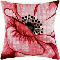 latch hook pillow red flower diy cross stitch kit cartoon girl embroidery pattern pillow button package