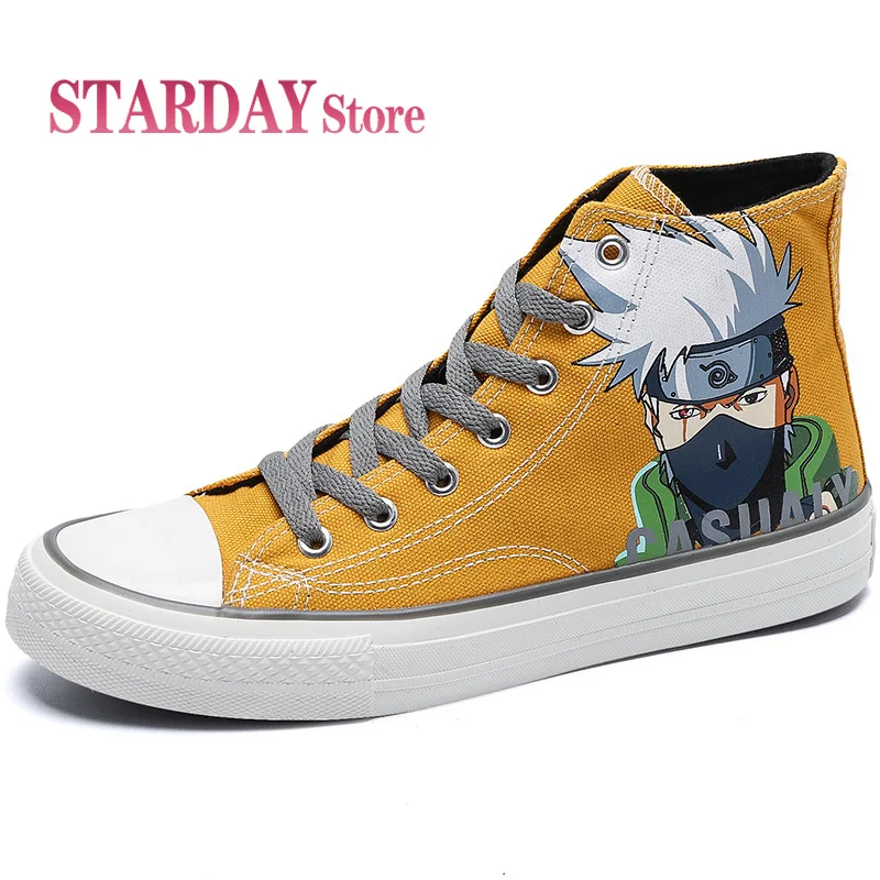 

New Men's Casual Shoes Cartoon Anime High-top Canvas Shoes Comfortable Vulcanized Shoes Sneakers Breathable Outdoor Men Shoes