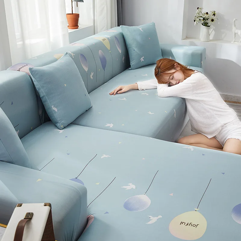 Эластичные чехлы с синими воздушными шарами для дивана секционный эластичный