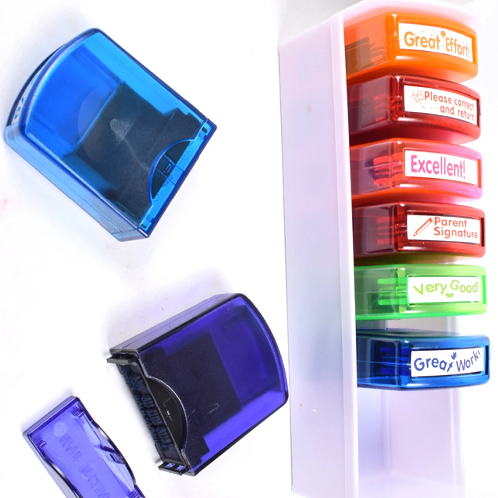 

8pcs Colorful Teacher Seal Set School Grading Teacher Schoolhouse Kids Gift Stamp Stamp For HN-PP103