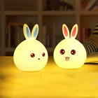 Новый стиль кролик, подарок на Рождество, подарок для детей, детские Ночники многоцветный силиконовые Touch Сенсор нажмите Управление светодиодный ночной Светильник творческие подарки