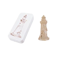 tower lighthouse silicone mold for fondant cake chocolate dessert lace decoration diy pastry fondant mold resin kitchen tool