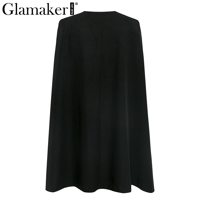 Glamaker, винтажный плащ, Блейзер, женское платье, элегантное, черное, v-образный вырез, короткое, для вечеринки, платье, блейзер, Ретро стиль, сексуальное платье, vestidos de fiesta