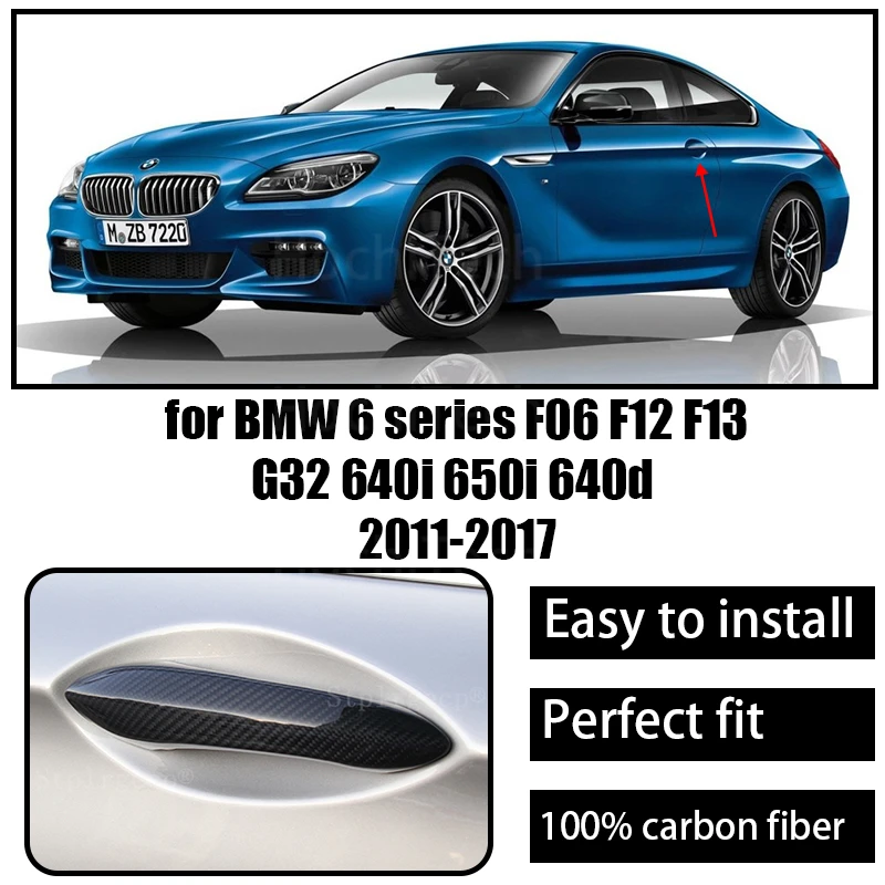 

100% Настоящее углеродное волокно Автомобильная дверная ручка Крышка отделка для BMW 6 серии F06 F12 F13 G32 640i 650i 640d 2011-2017