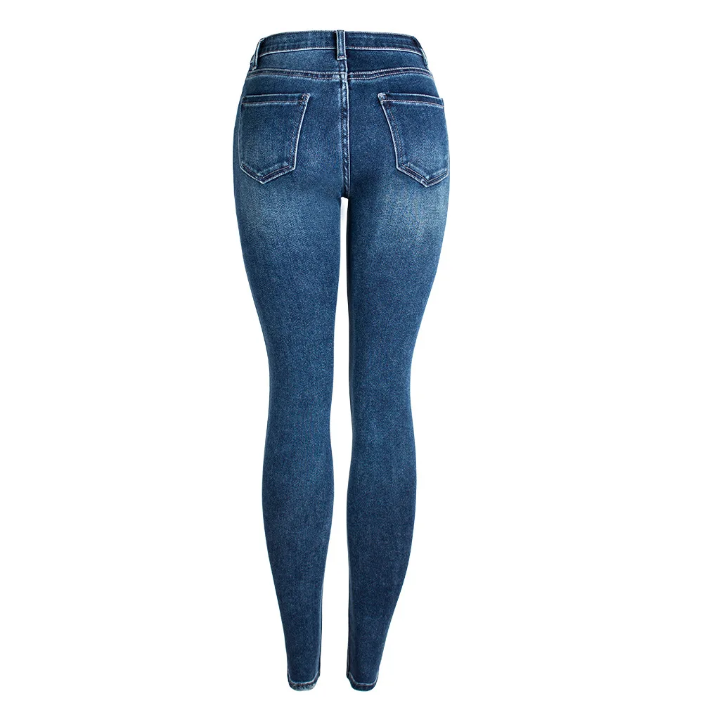 

2021 New Women's Trousers Jeans Washed High Elastic High Waist Trousers Skinny Slim Pants for Female Pencil pants