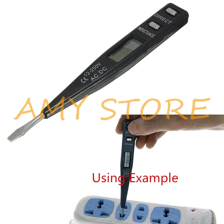 Цифровой детектор напряжения с ЖК-клипсой 12-250 В переменного/постоянного тока