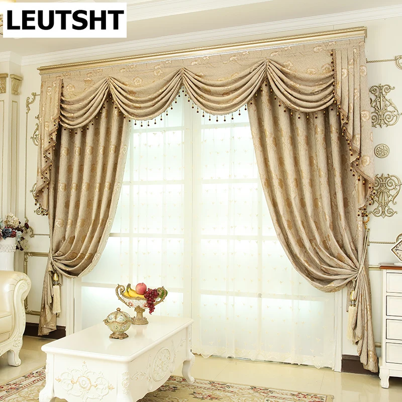 

European Luxury Window Curtains for Living Room Bedroom Thick Jacqurd Curtains for Bedroom Window Treatment Drapes Custom Made