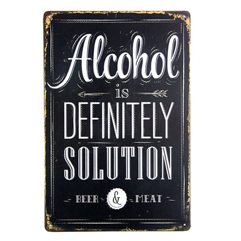 

Alcohol is Definitely Solution Bar Pub Signs Wall Poster Art Decor