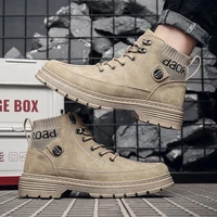 2021 new martin boots mens style autumn winter mens pu high top boots casual british style tooling sports shoes