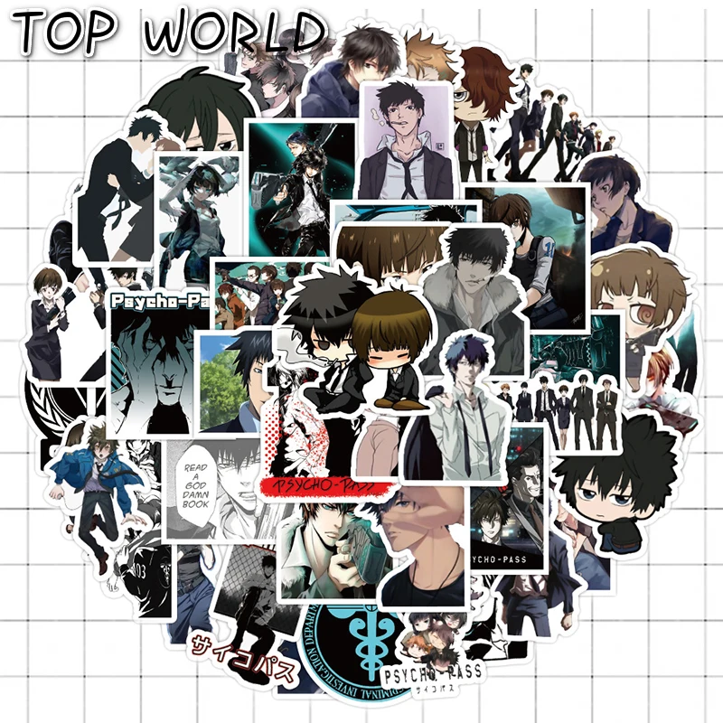 10/50Pcs/set Psycho-Pass Cartoon Anime Mixed Graffiti Waterproof Stickers For Luggage Diy Skateboard Laptop Phone Case Kids