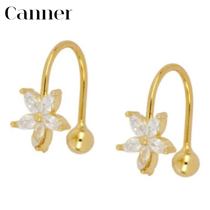 

1pair of Gold Silver Color Clip on Earrings for Women Crystal Snowflake Ear Cuff Without Piercing Earrings