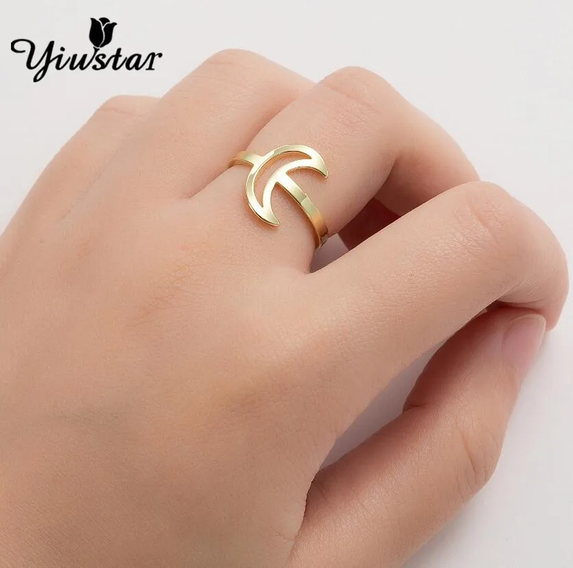 Модные регулируемые маленькие кольца в виде Луны для Хэллоуина женщин