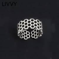 livvy silver color creative hollow width rings fashion simple geometric party jewelry for women adjustable 2021 trend