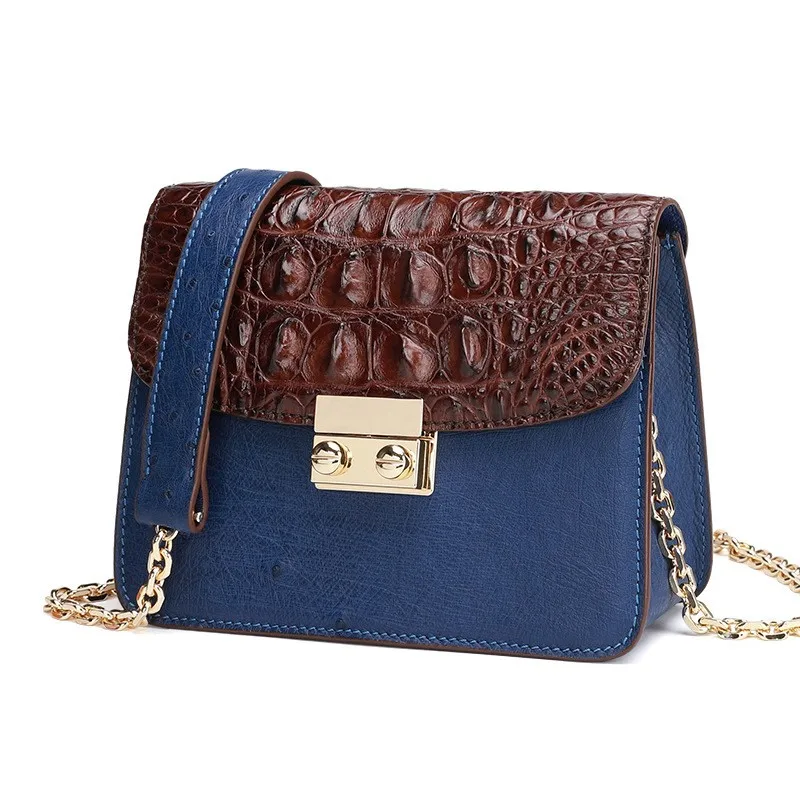 

Luxury Genuine Leather Small Flap Bags Women Fashion Mixed Color Shoulder Crossbody Chains Bag Female Famous Brand Party Bag