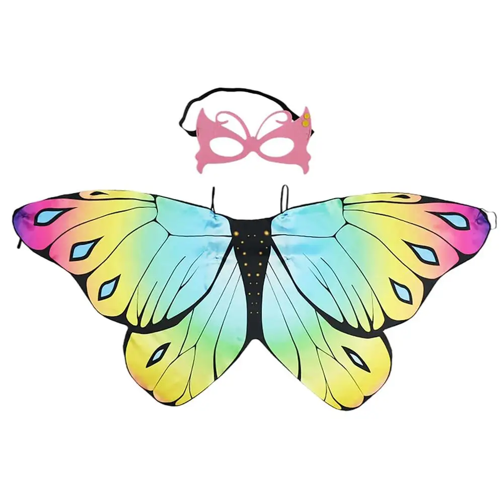 

Butterfly Wings Halloween Costume Rainbow Angel Wings for Kids Girls Sparkling Cartoon Costume Accessory Monarch Butterfly Rainb