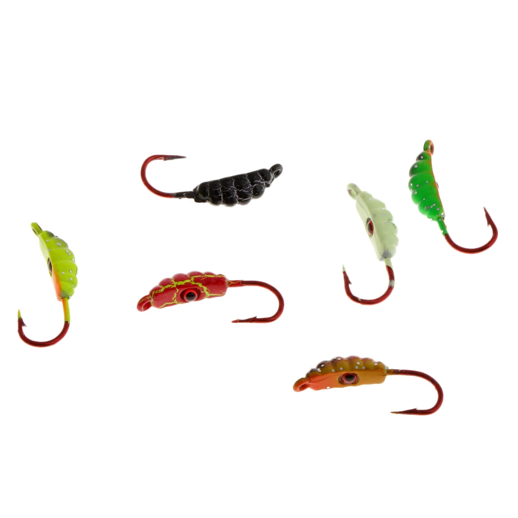 6Pcs/Set Winter Ice Fishing Hook Hard Lures Lead Jigs Head Hooks Baits | Спорт и развлечения