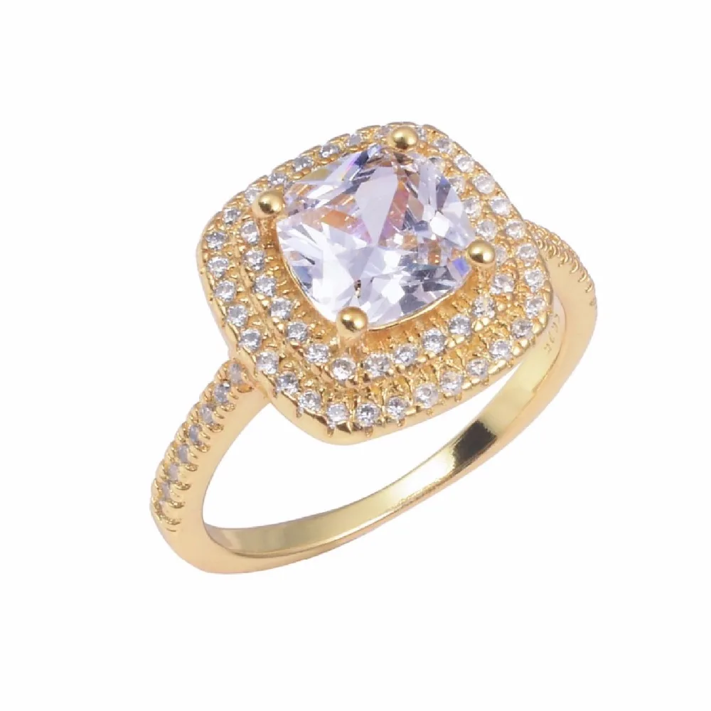 Женское кольцо из серебра 925 пробы с имитацией бриллианта|Кольца| |