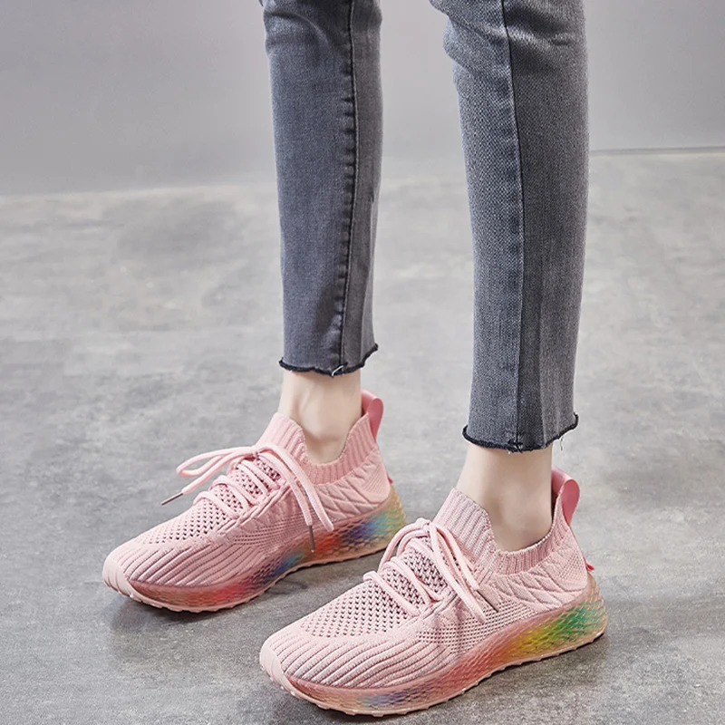 Женские теннисные кроссовки на платформе розовые бежевые оранжевые или белые из