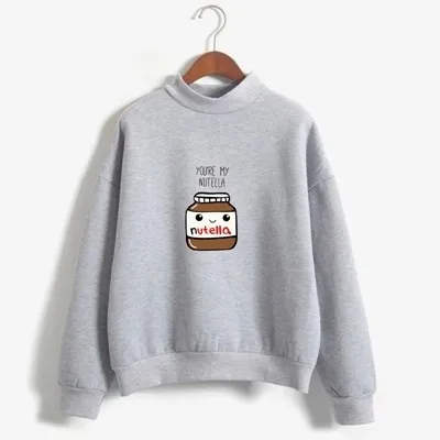 Женские толстовки в стиле Харадзюку корейские модные милые с принтом You Are My Nutella