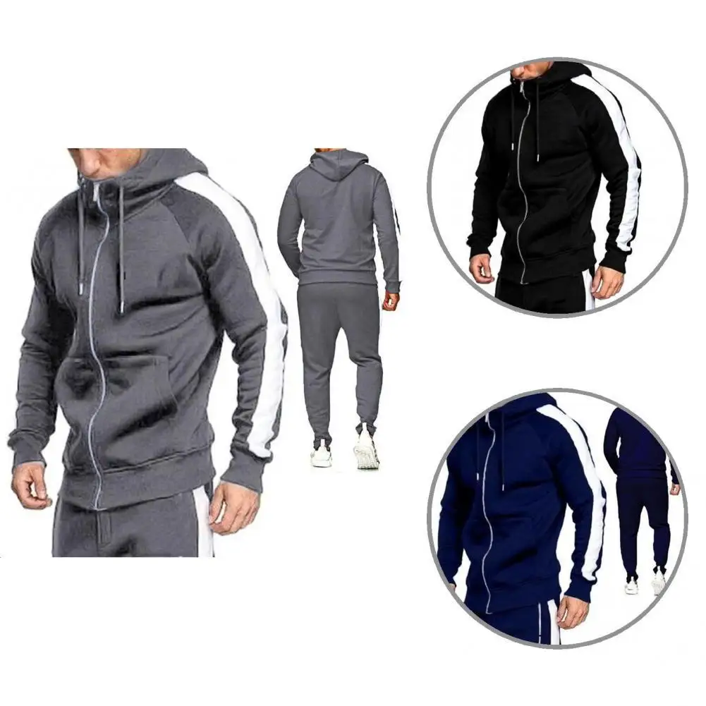 

Long Pants 2 Pcs/Set Stylish Skin-friendly Autumn Tracksuits Drawstring Hoodie Sets Mid Waist for Work