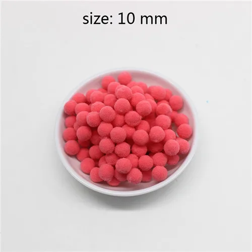 No 06 watermelon red 1600 шт 10 мм помпоны меховой плюшевый шар для рукоделия DIY ювелирных изделий для дома, свадьбы, украшения одежды, праздничные принадлежности для мероприятий - Цвет: No 06 watermelon red