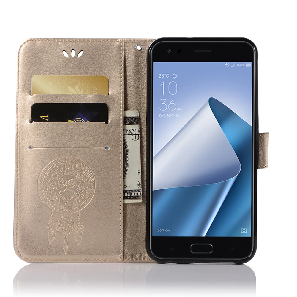 Кожаный чехол-книжка для ASUS ZenFone 4 ZE554KL Z01KD Z01KS Z01KDA чехол телефона со слотом карт ZE554