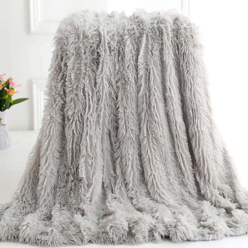 Теплое Мягкое плюшевое одеяло 4 5 см PV кашемировое Подарочное декоративное для