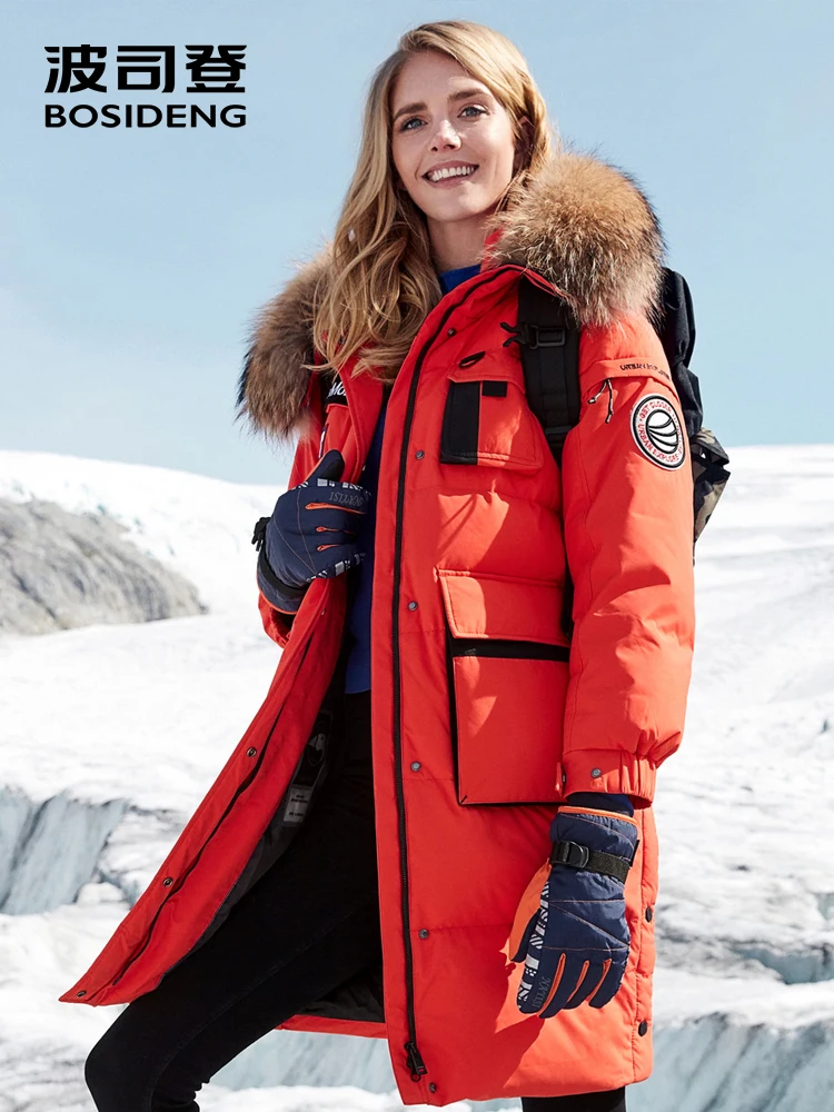 BOSIDENG новая жесткая зимняя утолщенная гусиная пуховая куртка для женщин