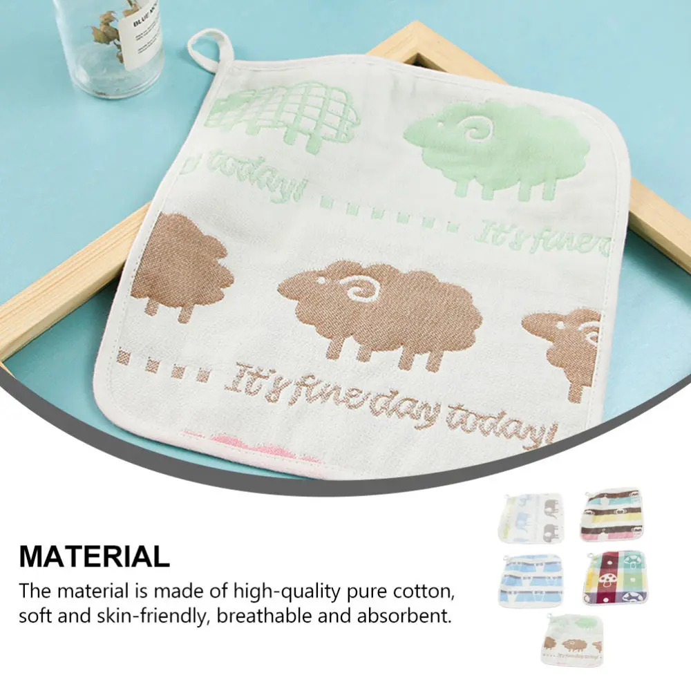 

5pcs Baby Face Towel Cotton Baby Face Towel Handkerchief ((Assorted Color)