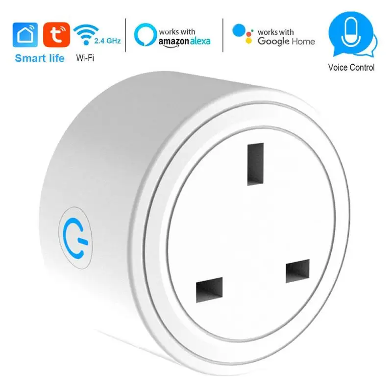 Smart Plug умная розетка Wi Fi 10A US/UK работает с Google Home Amazon Alexa для приложение Tuya модули