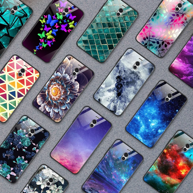 Чехол из закаленного стекла для Meizu 16th Plus M5 M6 M8 M9 Note iPhone 5S SE 6 6S 7 8 XR XS MAX роскошный