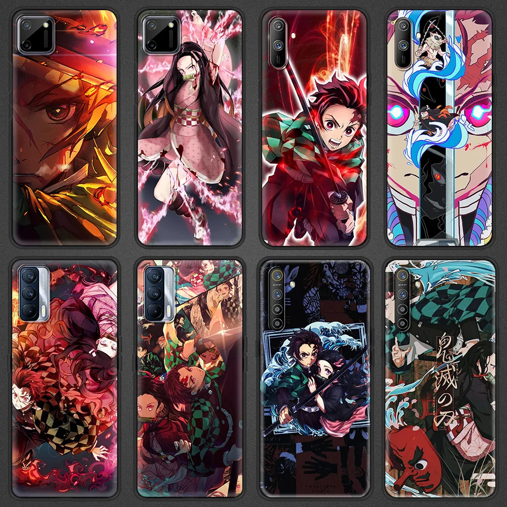 

Anime Demon Slayer Soft Phone Cover Case for Realme C3 C11 C15 5 6 7 7i 8 Pro X7 X50 XT Pro GT Neo V15 5G Luxury Shell