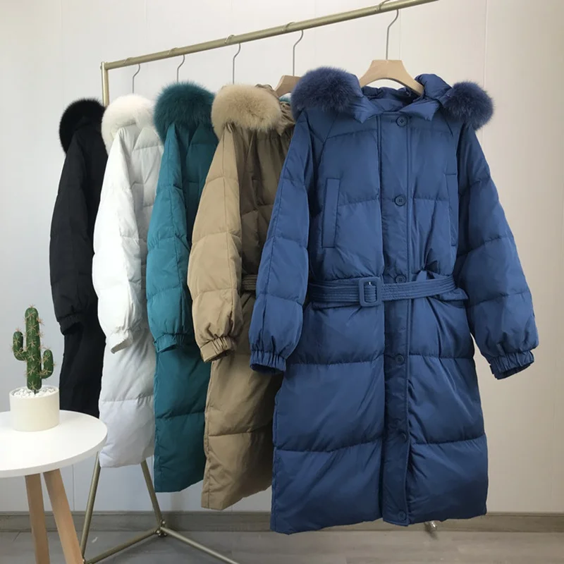 

Новинка 2021, зимняя куртка на белом утином пуху, женское утепленное однотонное Модное теплое пальто с капюшоном и меховым воротником
