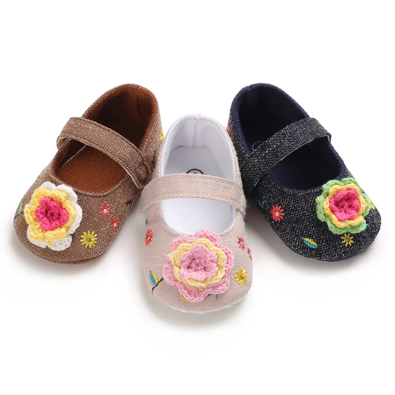 

Baby Girls Shoes Canvas Toddler Baby Shoes Flowers Printed Soft Bottom Footwear 0-18M Newborn First walker