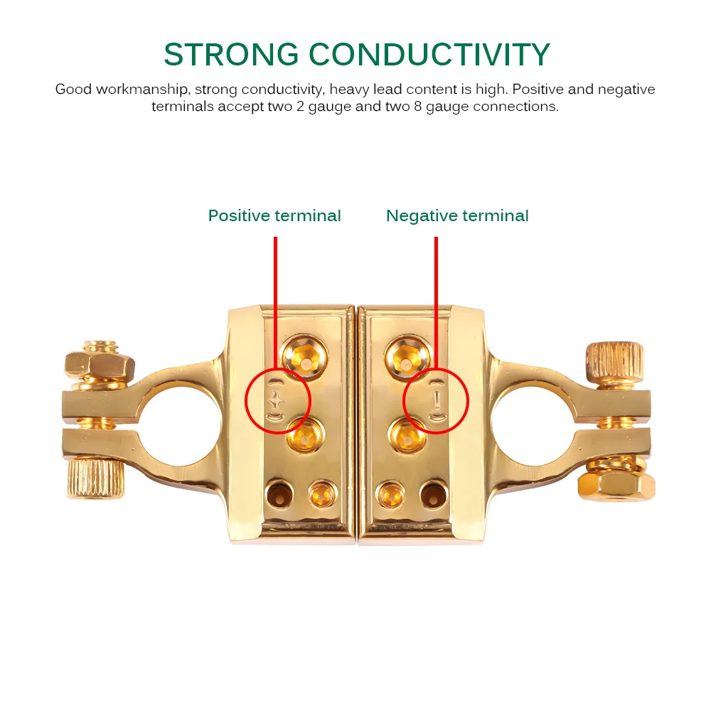 2 шт. позолоченные клеммы для автомобильных аккумуляторов|Аккумуляторы авто| |