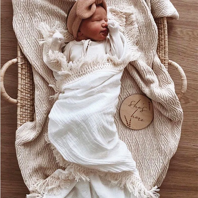 

Baby Blankets Newborn Ins Nordic style Color Cotton Gauze Thin Muslin Swaddle Summer Spring Quilt Bedding Enfant Wrap Bath Towel