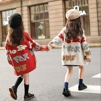 korean girls clothing 2020 new spring and autumn fashionable knitted winter sweater cardigan 4 14 years old children clothes
