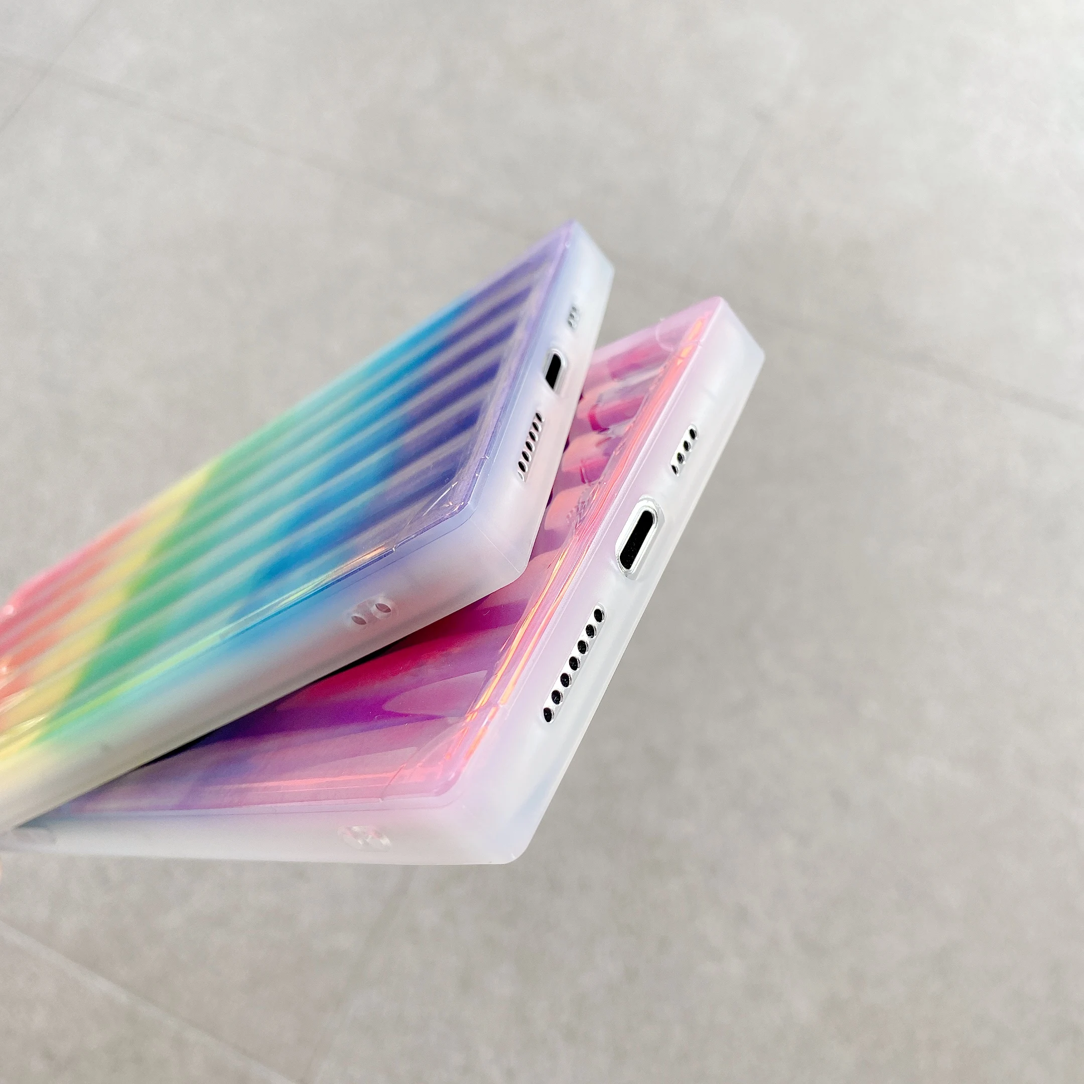 

7Colors Aurora Rainbow Container Block Cases For iPhone 12 11 Pro Max mini XS xsmax XR X iPhone12 7 8 Plus Phone CASE Cover