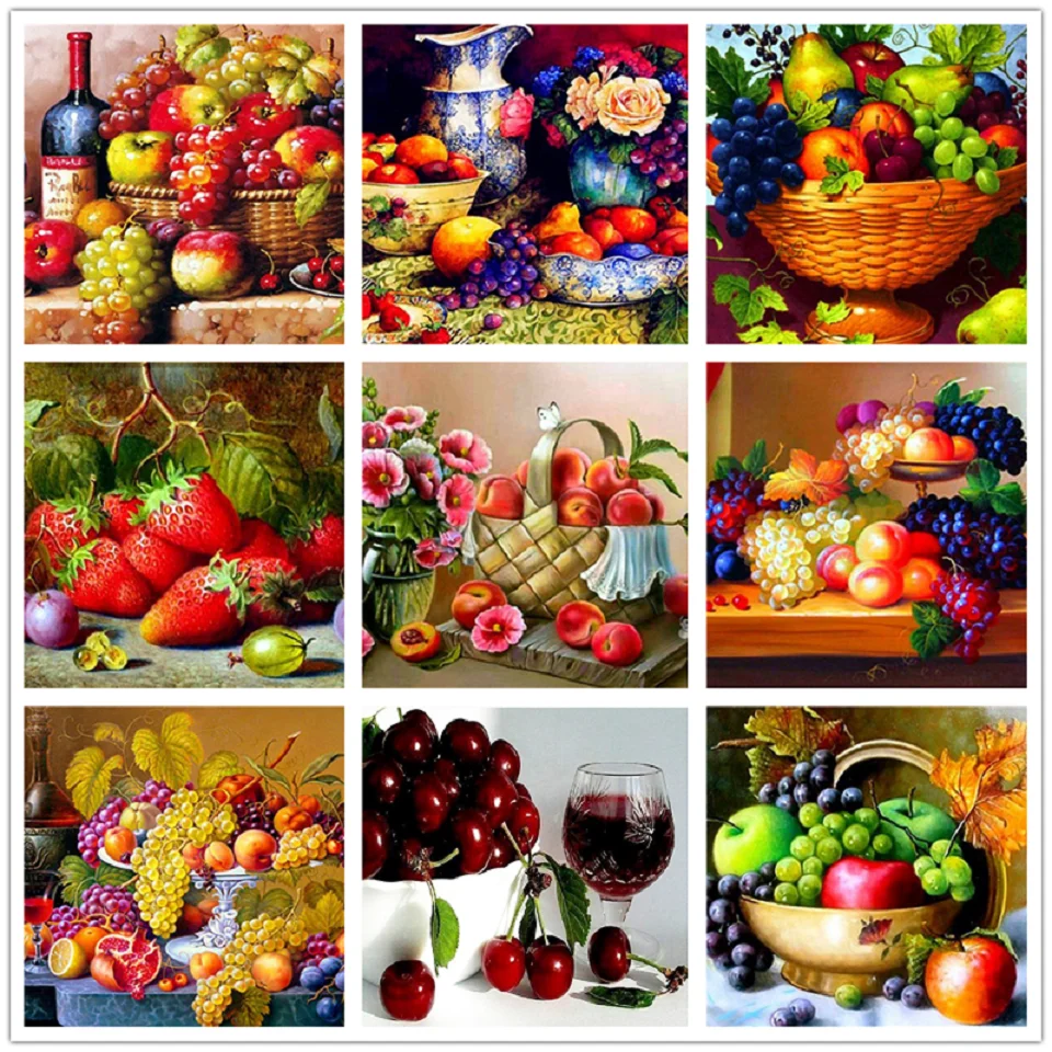 5D алмазные вышитые фрукты винограда Diy Алмазная мозаика картина вышивка