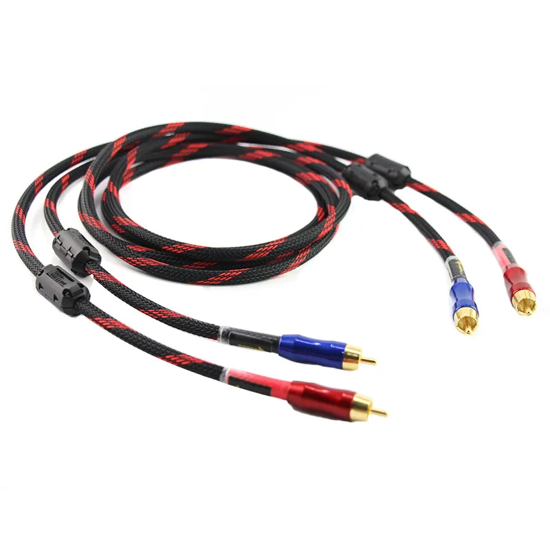A54 6 мм Диаметр OFC медный аудиокабель RCA к RCA HIFI аудиокабель для CD/AMP