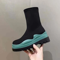 new autumn and early winter platform shoes womens flat heel boots fashion socks boots womens boots womens ankle boots