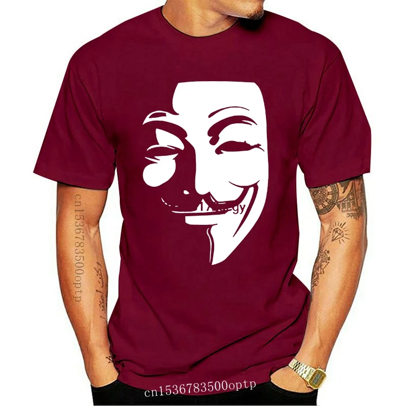 

New V for Vendetta T-Shirt Anonymous Guy Fawkes Mask Men 100% Cotton T Shirts O Neck Short Sleeve Vintage Tops Male Tees Tshirts