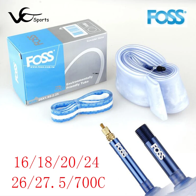 Foss велосипедная внутренняя трубка 16/18/20/24/26/27,5/700C Schrader/Presta MTB дорожный велосипед внутренняя труба резиновая велосипедная шина велосипедные анти-ударные шины