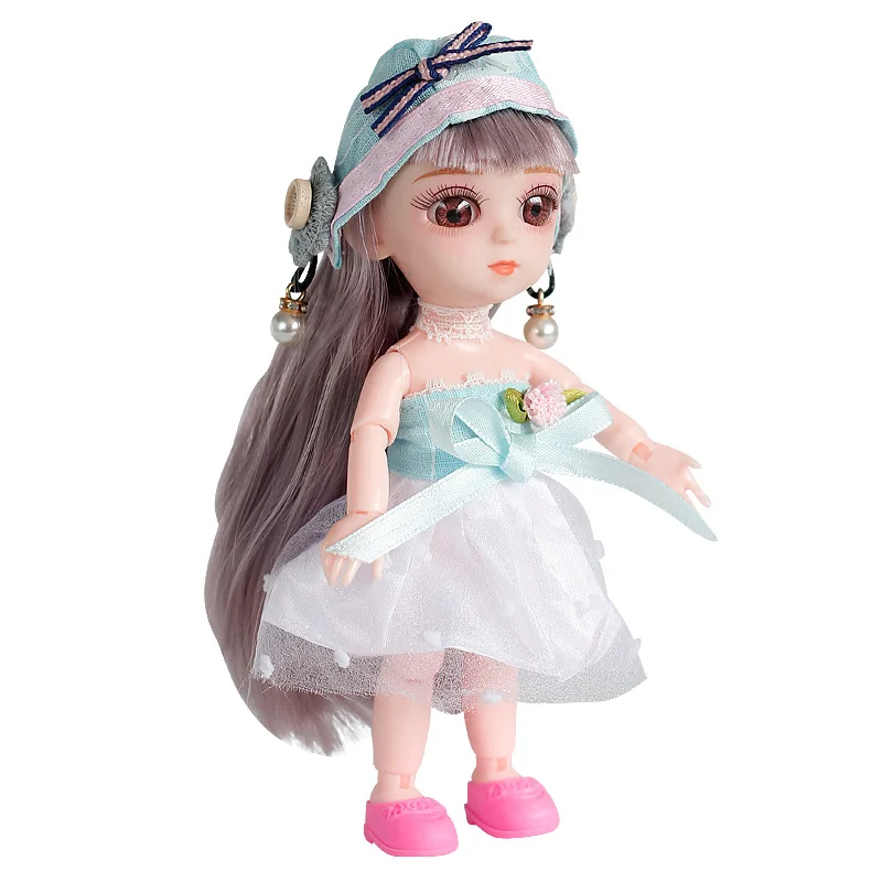 Новая кукла 16 см Bjd 13 шарнирная девочка мини тело с 3d глазами 1/8 куклы одеждой