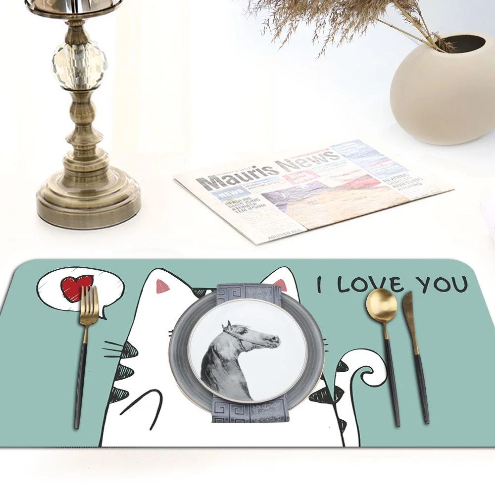 

Kitchen Placemat Tableware Pad Coaster Washable and Durable Protection Table Top Mat Kitchen Accessories 30cmx60cm