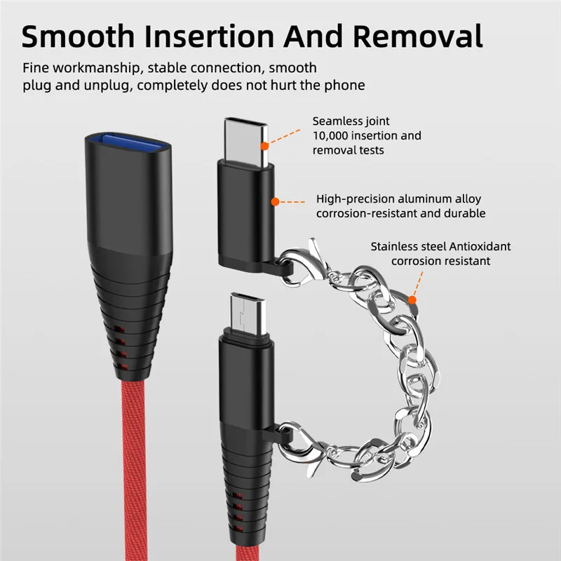 2 в 1 кабель USB OTG Type C Micro usb папа 0 мама|Переходники и адаптеры| |