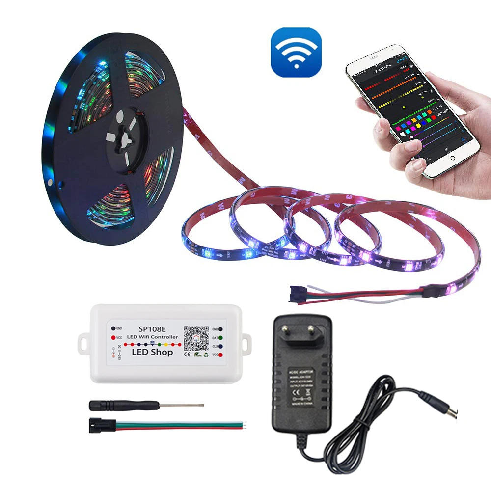 5 м ws2811 5050 RGB WI FI Светодиодные ленты светильник Водонепроницаемый цветная (RGB)