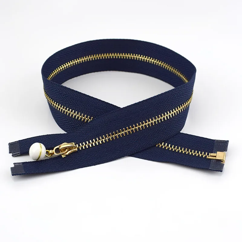 Navy-white 50 см 3# жемчужный слайдер съемник украшения металлические застежки-молнии для шитья одежды молния DIY ремесло аксессуары для шитья ZA044 золотые молнии - Цвет: Navy-white